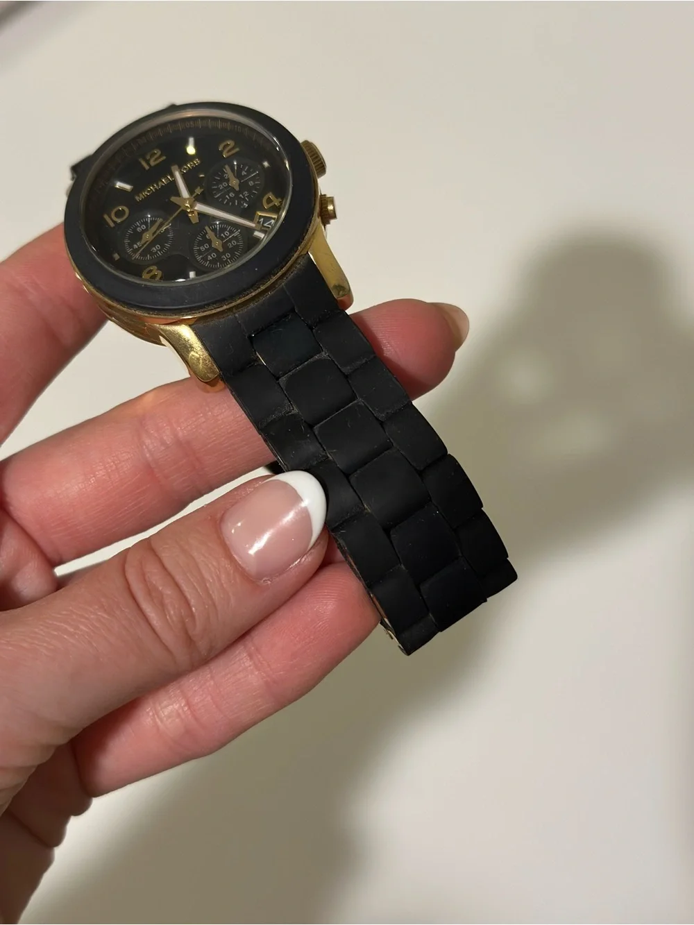 Michael Kors Black and Gold Tone Women's Chronograph Watch - Picture 6 of 7